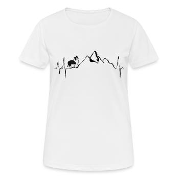 Border Collie Geschenke Herzschlag Wandern Hunde - Frauen T-Shirt atmungsaktiv - Weiß - Vorne - AI Model Female 172 dark (172cm)