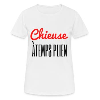 Chieuse à temps plein - T-shirt respirant Femme - blanc - Devant - AI Model Female 172 dark (172cm)