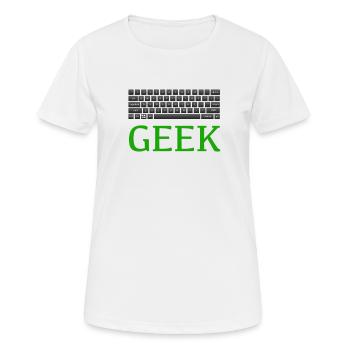 Geek - T-shirt respirant Femme - blanc - Devant - AI Model Female 172 dark (172cm)