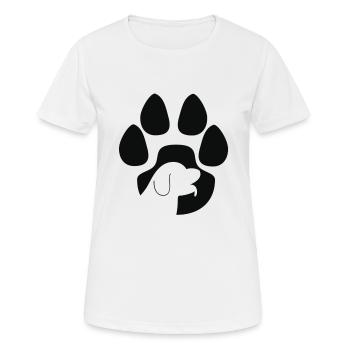Chien dans une patte de chien - T-shirt respirant Femme - blanc - Devant - AI Model Female 172 dark (172cm)