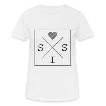 sis schwester love herz geschenkidee partnerlook - Frauen T-Shirt atmungsaktiv - Weiß - Vorne - AI Model Female 172 dark (172cm)