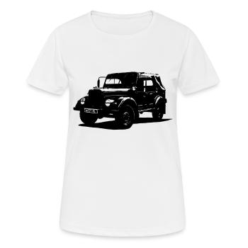 Véhicule tout-terrain GAZ 69A de Russie - T-shirt respirant Femme - blanc - Devant - AI Model Female 172 dark (172cm)