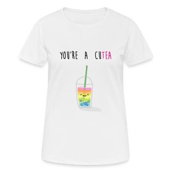 Tu es une mignonne - T-shirt respirant Femme - blanc - Devant - AI Model Female 172 dark (172cm)