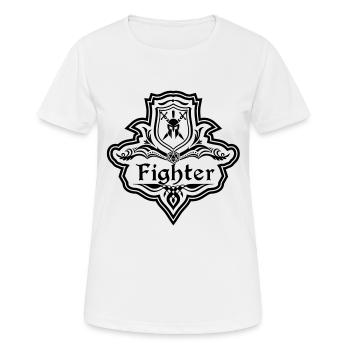 Fighter JDR - Emblem Krieger Rollenspiel RPG DM - Frauen T-Shirt atmungsaktiv - Weiß - Vorne - AI Model Female 172 dark (172cm)