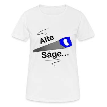 Alte Säge - Frauen T-Shirt atmungsaktiv - Weiß - Vorne - AI Model Female 172 dark (172cm)