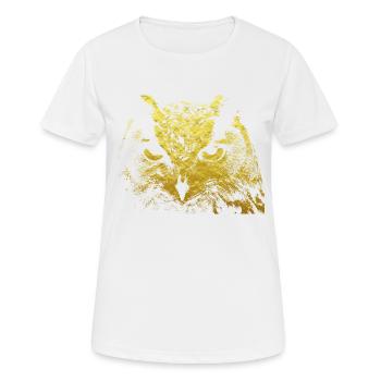 Eule - Frauen T-Shirt atmungsaktiv - Weiß - Vorne - AI Model Female 172 dark (172cm)