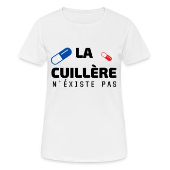 la cuillère n'existe pas - T-shirt respirant Femme - blanc - Devant - AI Model Female 172 dark (172cm)