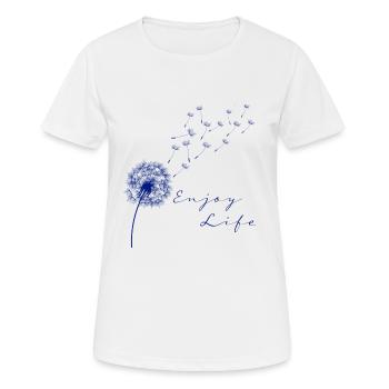 Enjoy Life Pusteblume Löwenzahn Leichtigkeit - Frauen T-Shirt atmungsaktiv - Weiß - Vorne - AI Model Female 172 dark (172cm)