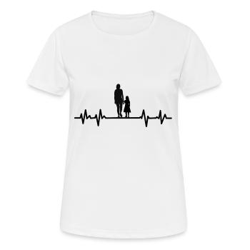 Mutter und Tochter - Herzschlag - Frauen T-Shirt atmungsaktiv - Weiß - Vorne - AI Model Female 172 dark (172cm)