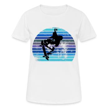 Skateboard skateboard skate skater retro skater - T-shirt respirant Femme - blanc - Devant - AI Model Female 172 dark (172cm)