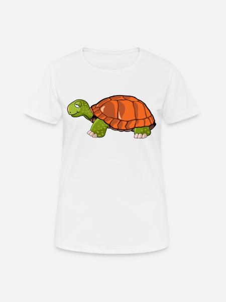 tortue dessin - Dame T-shirt svedtransporterende - hvid