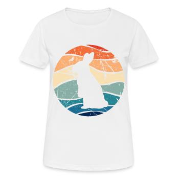 Rabbit Easter Retro Gift - Women's Breathable T-Shirt - white - Front - AI Model Female 172 dark (172cm)