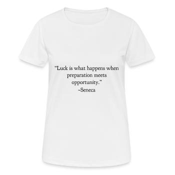 Citation du philosophe - T-shirt respirant Femme - blanc - Devant - AI Model Female 172 dark (172cm)