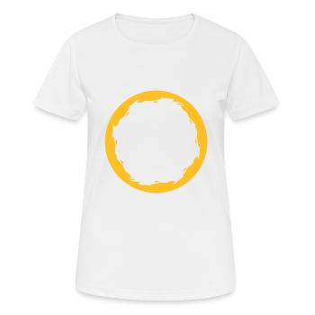Kreis Rund Gelb - Frauen T-Shirt atmungsaktiv - Weiß - Vorne - AI Model Female 172 dark (172cm)