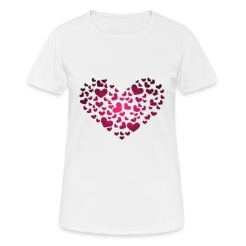 Cœur de cœur - T-shirt respirant Femme - blanc - Devant - AI Model Female 172 dark (172cm)