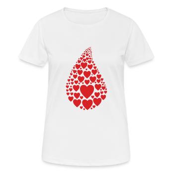 Tropfen Herz - Frauen T-Shirt atmungsaktiv - Weiß - Vorne - AI Model Female 172 dark (172cm)