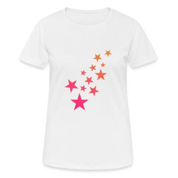 Stern Sternchen Muster Dekoration - Frauen T-Shirt atmungsaktiv - Weiß - Vorne - AI Model Female 172 dark (172cm)