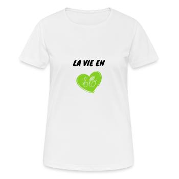 La vie en bio - T-shirt respirant Femme - blanc - Devant - AI Model Female 172 dark (172cm)