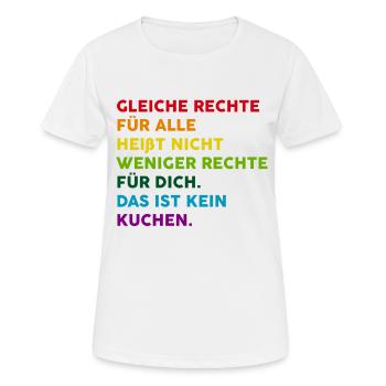 Gleiche Rechte für alle - Frauen T-Shirt atmungsaktiv - Weiß - Vorne - AI Model Female 172 dark (172cm)