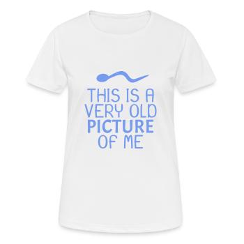 Sperma Spruch lustig - Frauen T-Shirt atmungsaktiv - Weiß - Vorne - AI Model Female 172 dark (172cm)