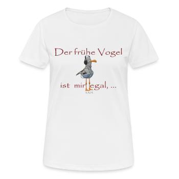Der frühe Vogel - Frauen T-Shirt atmungsaktiv - Weiß - Vorne - AI Model Female 172 dark (172cm)