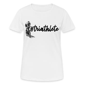 #triathlete - Women's Breathable T-Shirt - white - Front - AI Model Female 172 dark (172cm)