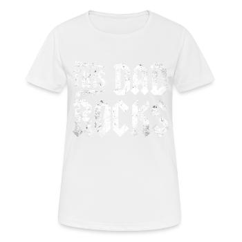 This Dad Rocks Rockmusik Vatertagsgeschenk Metal - Frauen T-Shirt atmungsaktiv - Weiß - Vorne - AI Model Female 172 dark (172cm)