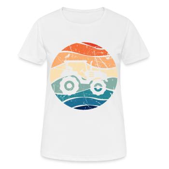 Traktor Bauer Trekker Landwirt Retro Geschenk - Frauen T-Shirt atmungsaktiv - Weiß - Vorne - AI Model Female 172 dark (172cm)