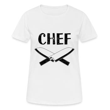 Küchenchef Restaurant Gastronomie - Frauen T-Shirt atmungsaktiv - Weiß - Vorne - AI Model Female 172 dark (172cm)