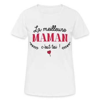 La meilleure Maman c'est toi - T-shirt respirant Femme - blanc - Devant - AI Model Female 172 dark (172cm)