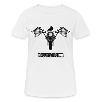 Raven es motor motorrad biker Café Racer - Frauen T-Shirt atmungsaktiv - Weiß - Vorne - AI Model Female 172 dark (172cm)