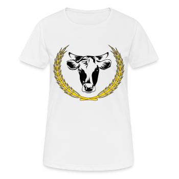 Cow with ear of wheat - Women's Breathable T-Shirt - white - Front - AI Model Female 172 dark (172cm)