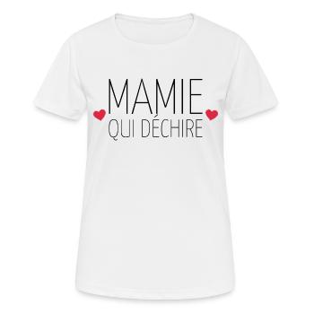 Mamie qui déchire - T-shirt respirant Femme - blanc - Devant - AI Model Female 172 dark (172cm)