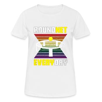 Roundnet Everyday | Spike Ball Spikeball Fun - Frauen T-Shirt atmungsaktiv - Weiß - Vorne - AI Model Female 172 dark (172cm)