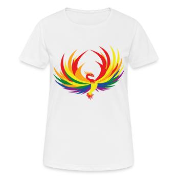 Drapeau arc-en-ciel, Phénix - T-shirt respirant Femme - blanc - Devant - AI Model Female 172 dark (172cm)