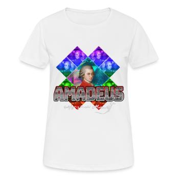Mozart Pop Art | Wolfgang Amadeus Mozart Cadeau - T-shirt respirant Femme - blanc - Devant - AI Model Female 172 dark (172cm)
