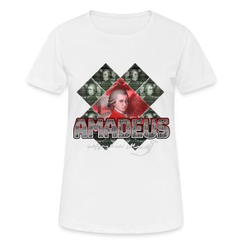 Mozart Pop Art | Wolfgang Amadeus Mozart Cadeau - T-shirt respirant Femme - blanc - Devant - AI Model Female 172 dark (172cm)