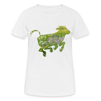 vache - T-shirt respirant Femme - blanc - Devant - AI Model Female 172 dark (172cm)