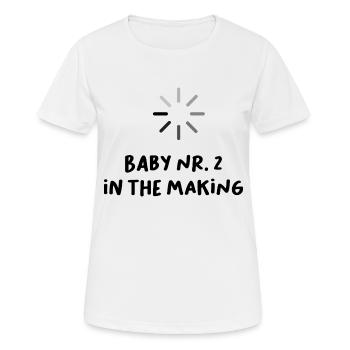 Loading Baby Nr. 2 lustiger Spruch Schwangerschaft - Frauen T-Shirt atmungsaktiv - Weiß - Vorne - AI Model Female 172 dark (172cm)