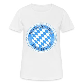 Boarisches Urviech weißblaue Rauten - Frauen T-Shirt atmungsaktiv - Weiß - Vorne - AI Model Female 172 dark (172cm)