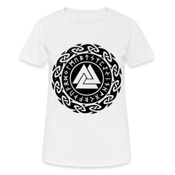 Viking Rune Valknut Wotansknoten - T-shirt respirant Femme - blanc - Devant - AI Model Female 172 dark (172cm)