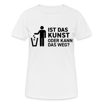 Ist das Kunst oder kann das weg? Museum Maler Müll - Frauen T-Shirt atmungsaktiv - Weiß - Vorne - AI Model Female 172 dark (172cm)