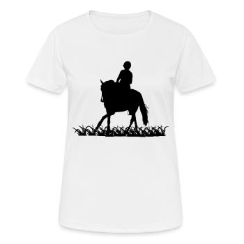 Cheval - T-shirt respirant Femme - blanc - Devant - AI Model Female 172 dark (172cm)