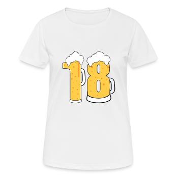 18 ans nombre anniversaire de bière décoration - T-shirt respirant Femme - blanc - Devant - AI Model Female 172 dark (172cm)