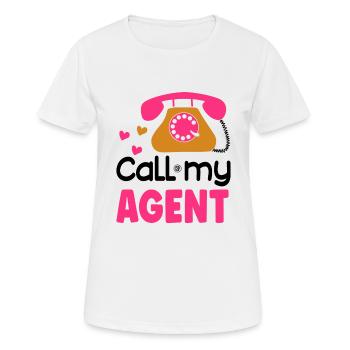 Call my agent - Frauen T-Shirt atmungsaktiv - Weiß - Vorne - AI Model Female 172 dark (172cm)