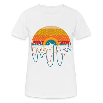 Retro LP Vinyl Player I Sunset Vinyl Records - Frauen T-Shirt atmungsaktiv - Weiß - Vorne - AI Model Female 172 dark (172cm)