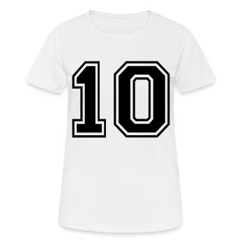 Numero 10 Équipe Foot baseball basket université - T-shirt respirant Femme - blanc - Devant - AI Model Female 172 dark (172cm)