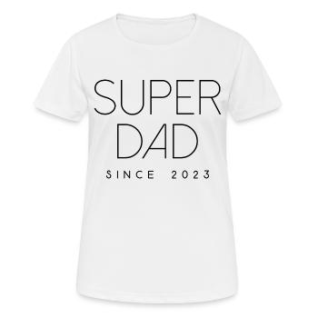 Superdad since 2023 Schrift geburt Vater Spruch - Frauen T-Shirt atmungsaktiv - Weiß - Vorne - AI Model Female 172 dark (172cm)