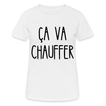 ça va chauffer - T-shirt respirant Femme - blanc - Devant - AI Model Female 172 dark (172cm)