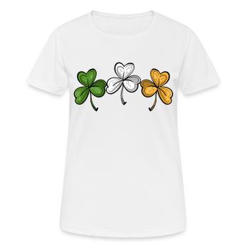 DRAPEAU IRLANDAIS SHAMROCK - T-shirt respirant Femme - blanc - Devant - AI Model Female 172 dark (172cm)